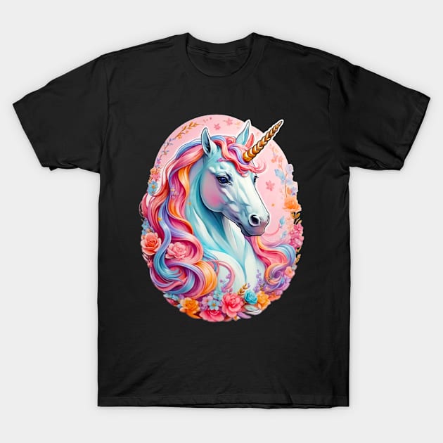 Rainbow Unicorn Pink Shade T-Shirt by Ratherkool